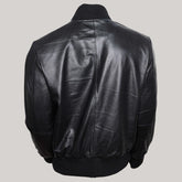 Mens Lambskin Black Bomber Jacket